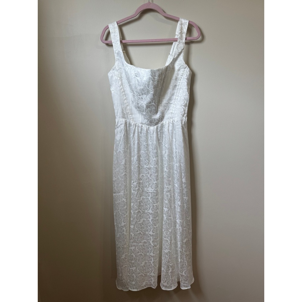Show Me Your Mumu Midi Dress Square Neck Smocked Back Bridal Summer - Picture 2 of 10